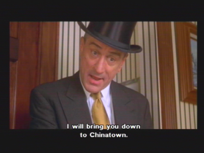 A video playing in SMS with a subtitle line shown over the picture